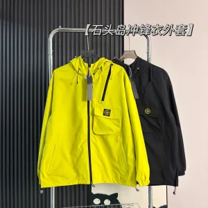 Designer Reps Stone Island Coat Green Woven Fabric