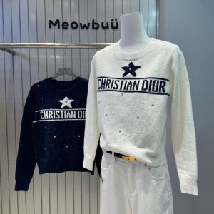 Luxury High Quality Dior Jacquard Long-Sleeved Sweater