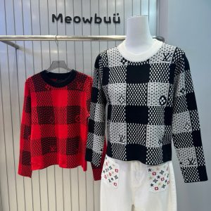 Luxury Designer Louis Vuitton Jacquard Long-Sleeved Sweater