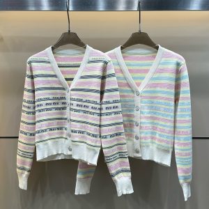 Aaa Miu Miu Jacquard Long-Sleeved Cardigan