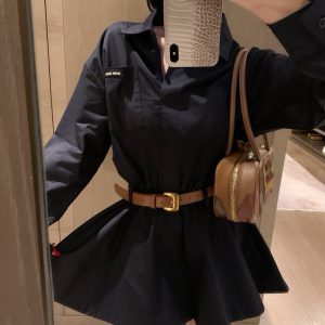Designer 1:1 Miu Miu Long-Sleeved Dress