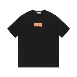 Designer Monk Short-Sleeved T-Shirt Black Cotton Pure Summer