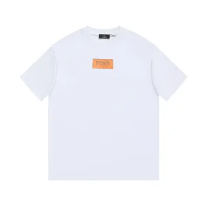 Reps Fendi Short-Sleeved T-Shirt Black Cotton Pure Summer