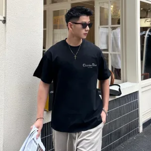 Reps Super Clone Dior Short-Sleeved T-Shirt Black Cotton Pure Spring Summer