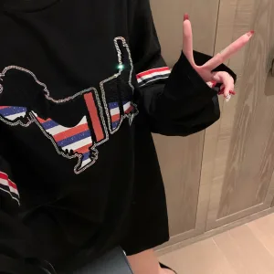 Luxury Thom Browne Stone Long-Sleeved T-Shirt