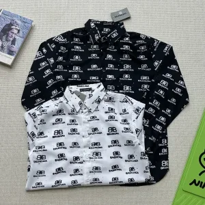 Super Clone Balenciaga Long-Sleeved Shirts Red Street Style Summer