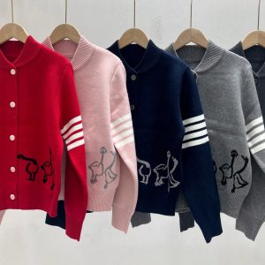 High Quality Luxury Thom Browne Jacquard Outerwear