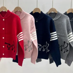 High Quality Luxury Thom Browne Jacquard Outerwear