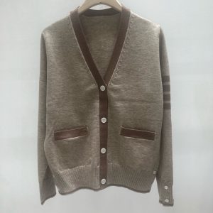 Aaa 1:1 Thom Browne Jacquard Long-Sleeved Cardigan