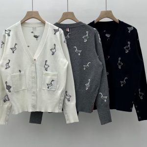 1:1 Thom Browne Jacquard Long-Sleeved Cardigan