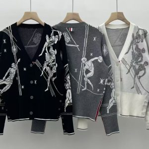 High Quality Thom Browne Jacquard Long-Sleeved Cardigan