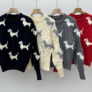 Luxury 1:1 Thom Browne Jacquard Long-Sleeved Sweater