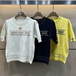 Luxury Designer Dior Jacquard Short Sleeves