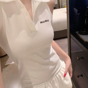 High Quality Designer Miu Miu Lace Sleeveless