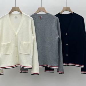 High Quality Aaa Thom Browne Long-Sleeved Cardigan