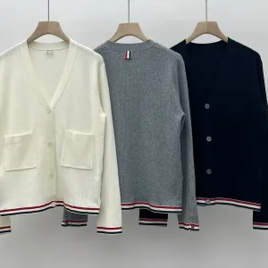 High Quality Aaa Thom Browne Long-Sleeved Cardigan
