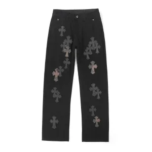 Luxury Reps Chrome Hearts Jeans Red Sheepskin Cowhide