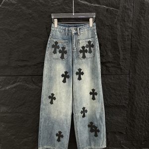 Designer Chrome Hearts Leather Pants