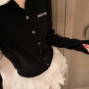 Luxury Miu Miu Jacquard Cardigan
