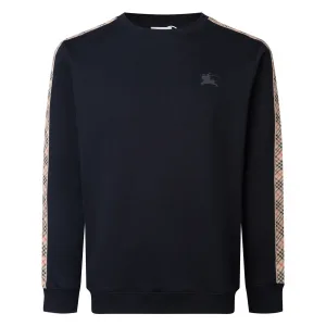Luxury Super Clone Burberry Hoodies Black Twill Ribbed Fabric Embroidery Patch