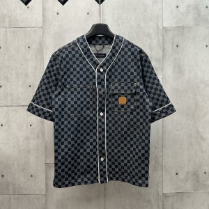 Designer Louis Vuitton Cotton Short-Sleeved Shirt For Summer