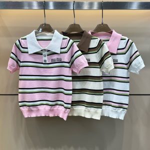 1:1 Aaa Miu Miu Jacquard Short Sleeves