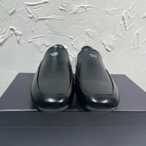 Designer Prada Leather Shoes Brown Cowhide Rubber Spring Autumn