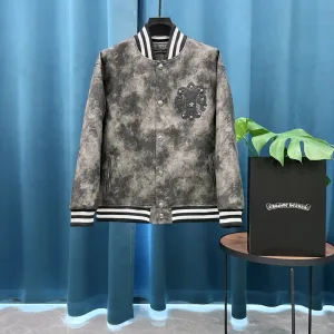 Reps Chrome Hearts Jacket Red Wool Jacquard Embroidery