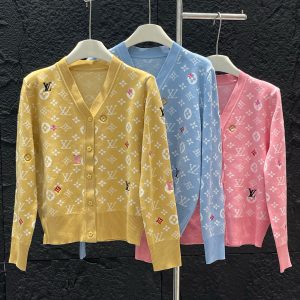 High Quality Louis Vuitton Jacquard Long-Sleeved Cardigan