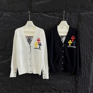 Luxury Aaa Chrome Hearts Leather Long-Sleeved Cardigan