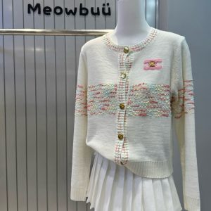 High Quality Celine Gold Long-Sleeved Cardigan