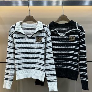 Aaa Designer Miu Miu Gold Long-Sleeved Sweater