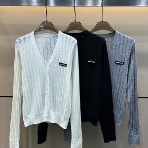 Designer Miu Miu Long-Sleeved Cardigan