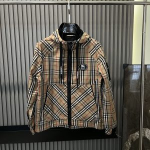 Luxury Burberry Plaid Outerwear For Fall
