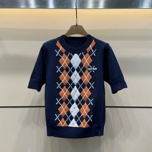 High Quality Miu Miu Diamond Short Sleeves