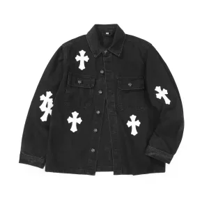 AAA Designer Chrome Hearts Outerwear Red Denim Embroidery Patch