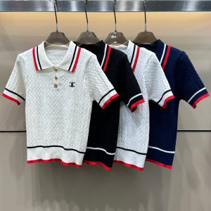 Luxury Designer Celine Gold Short Sleeves