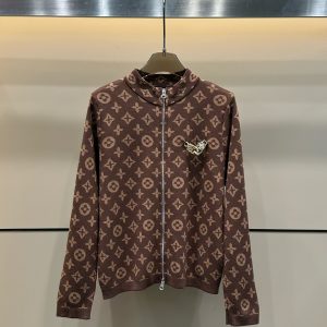 Aaa Louis Vuitton Jacquard Long-Sleeved Cardigan
