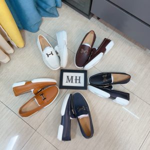 1:1 Designer Hermès Cowhide Leather Shoes