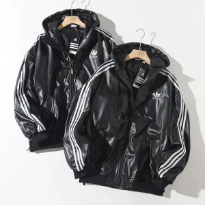 Luxury High Quality Adidas Coat Red Sheepskin Pu Leather Imitation