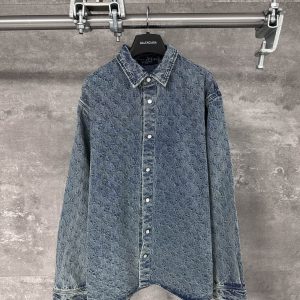 Designer Aaa Louis Vuitton Denim Long-Sleeved Shirts For Autumn