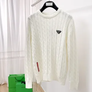 Designer Prada Sweater Black Cable Knit