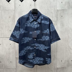 Designer High Quality Louis Vuitton Cotton Short-Sleeved Shirt For Fall