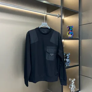 Super Clone Prada Sweatshirt Ash Silk Patch