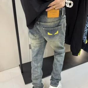 Reps High Quality Fendi Jeans Red Cotton Denim Winter Slim Fit