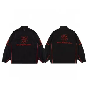 High Quality Luxury Balenciaga T-Shirts Red Down Nylon Streetwear