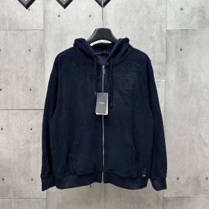 Luxury Aaa Fendi Corduroy Long-Sleeved Sweatshirt