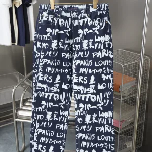 High Quality Designer Louis Vuitton Pants Ash Denim Winter