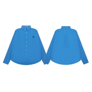 AAA Designer Prada Long-Sleeved Shirt Red Cotton Pure Poplin Playful Style Sophistication Embroidery