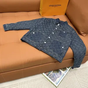 Reps High Quality Louis Vuitton Outerwear Ash Denim Winter Embroidery